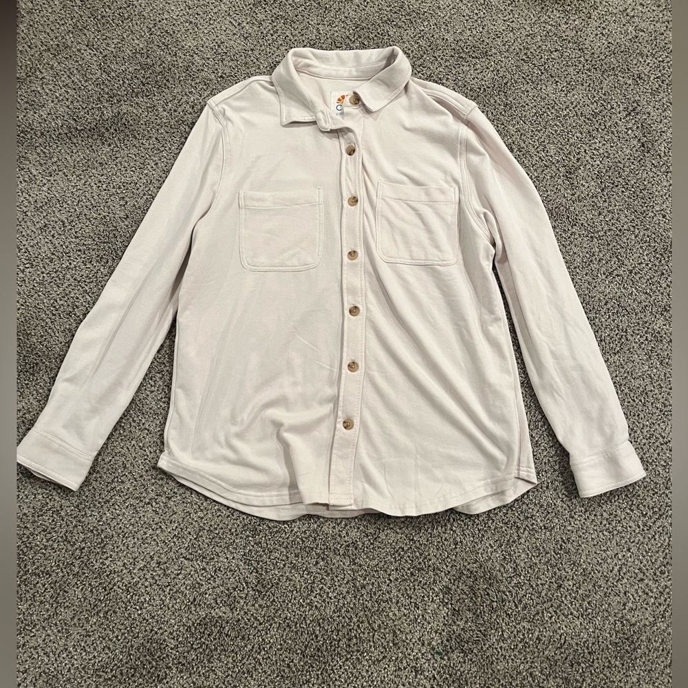 C&C California White Casual Button Down Shirt Soft Fabric Women’s Size Large
